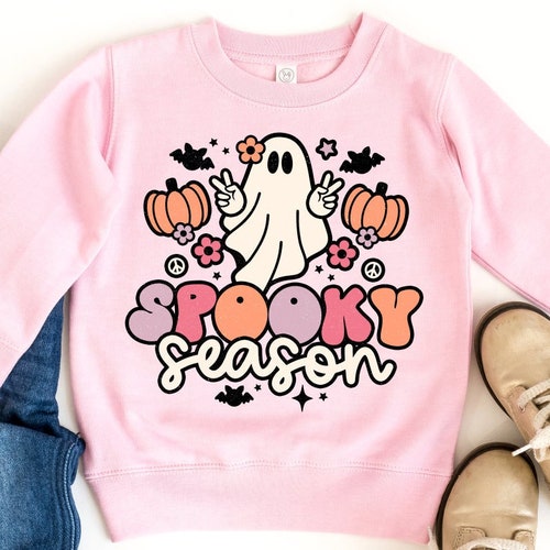 Spooky Season Kids Halloween Sweatshirt Toddler Halloween Etsy