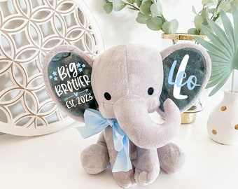 Big Brother Gift - Big Brother Stuffed Animal - Personalized Big Brother Present From Baby - Big Brother Keepsake -New Baby Gift For Sibling