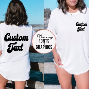 Custom Writing Option - Personalized Text and Icons - Custom Printing - Customized Unisex T-Shirts XS - 4XL - Your Text Here - Unisex Tees