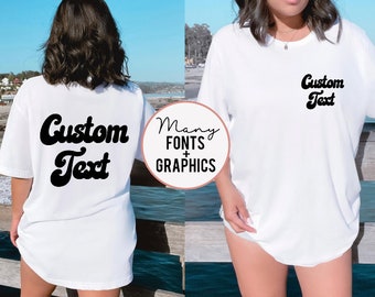 Custom Writing Option - Personalized Text and Icons - Custom Printing - Customized Unisex T-Shirts XS - 4XL - Your Text Here - Unisex Tees