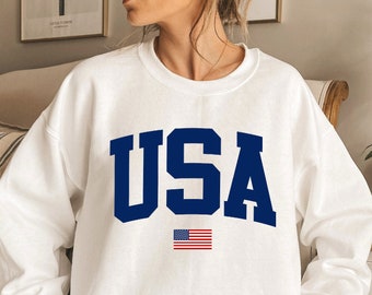 USA Patriotic Sweatshirt - 4th of July Sweater - Fourth of July Party - Freedom Celebration - Group USA Party Pullover - Independence Day