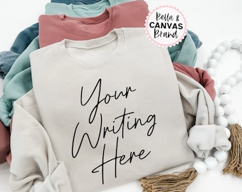 Your Own Words on Bella + Canvas® Sweatshirts - Unisex Crewneck Sweater S - 2XL - Your Custom Text Printed on Sweatshirts - Company Shirts