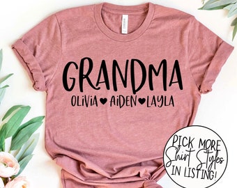 Grandma Shirt With Grandkids Names - Grandma Tee - Nana Shirt - Gift For Grandma - Personalized Grandma Shirt - Granny - Grammy - Abuela