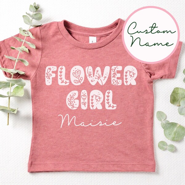 Flower Girl Tshirt Etsy