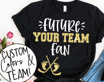 Future Fan Pregnancy Design Shirt - Hockey Design Tee - Custom Hockey Fan Shirt - Pregnancy Announcement - Hockey Shirt - Cute Hockey Tee