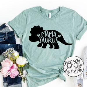 Mama Saurus Shirt - Mom Dinosaur Shirt - Triceratops Shirt - Momma Shirt - Kids Birthday Dinosaur Shirt - Pregnancy Announcement Shirt