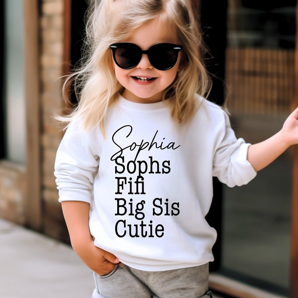 Kids Name Sweatshirt - Nickname Sweater - Toddler Personalized Custom Sweatshirt - Birthday Gift Toddler - Kids Clothing - Toddler Outfit
