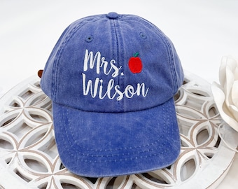 Teacher Baseball Cap - Customized Name Teacher Hat - Mrs. Teacher Hat - Gift For Teacher - Teacher Appreciation Gift - End of Year Present