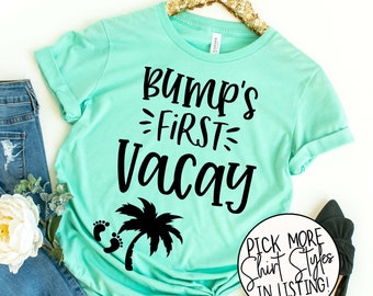 Bump's First® Vacay Shirt - Pregnancy Announcement Shirt - Vacation Shirt - Maternity Vacation Shirt -  Cute Maternity Shirt - Mexico - Cabo
