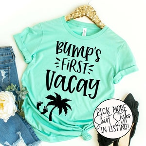 Bump's First® Vacay Shirt Pregnancy Announcement Shirt Vacation Shirt Maternity Vacation Shirt Cute Maternity Shirt Mexico Cabo Bild 1