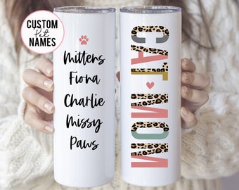Cat Mom Skinny Tumbler - Cat Mom Tumbler - Fur Mom- Gift for Cat Lover - Customized Tumbler - Cat Names - Unique Cat Owner Gift - Cat Lady