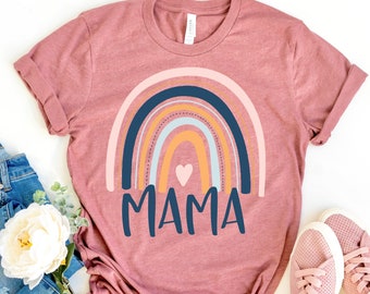 Mama Shirt - Mom Shirt - Rainbow Shirt - Mothers Day Gift - Birthday Gift Mom - Baby Shower Gift - New Mom Shirt - Pregnancy Announcement