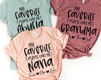 Grandma Shirt With Grandkids Names - Nana Tee - Granny Shirt - Gift For Grandma - Personalized Grandma Shirt - Grammy - Abuela - Mimi