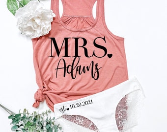 Bride Gift Set Panties and Tank Top - Future Mrs Shirt - Lace Panties Bride - Honeymoon Outfit Bridal Shower Gift Wedding Gift - Bride Tank