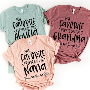 Grandma Shirt With Grandkids Names Nana Tee Granny Shirt Gift For Grandma Personalized Grandma Shirt Grammy Abuela Mimi image 1