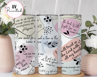 Bible Verse Affirmations Tumbler - Religious Tumbler - Inspirational Quotes Tumbler - Positive Quotes - Christian Faith - Birthday Gift