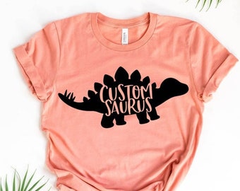 Custom Dinosaur Shirt - Personalized Saurus Tee - Triceratops Shirt - Boys Birthday Party Dinosaur - Mom Dinosaur - Dad Dinosaur Shirt