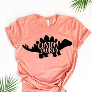 Custom Dinosaur Shirt Personalized Saurus Tee Triceratops Shirt Boys Birthday Party Dinosaur Mom Dinosaur Dad Dinosaur Shirt image 1