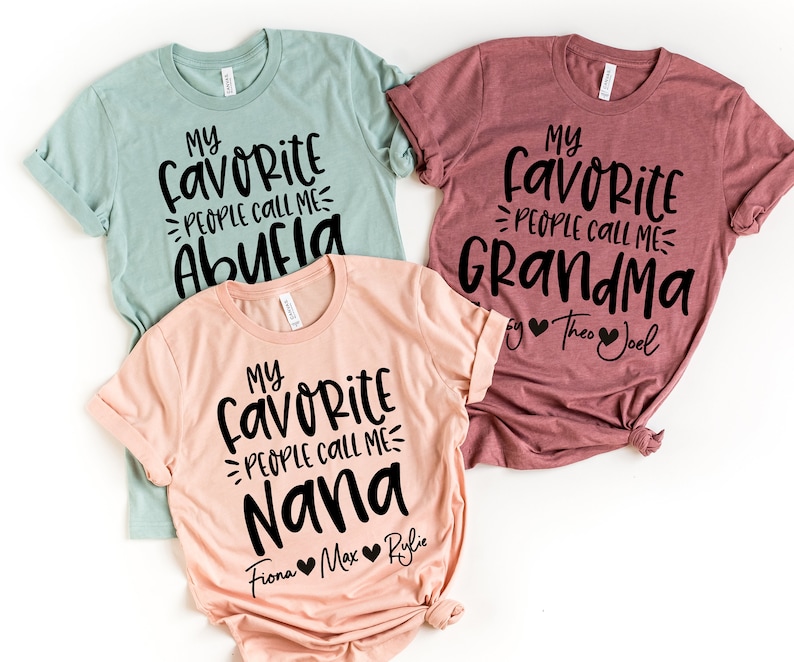 Grandma Shirt With Grandkids Names Nana Tee Granny Shirt | Etsy