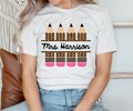 Teacher Shirt with Name - Leopard Print Pencils Teacher Shirt - Personalized Mrs Teacher Gift - Teacher Appreciation Gift - Graduation Gift