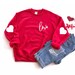 Valentine's Sweatshirt - Love Heart Sweatshirt - Heart Arm Patches - Cute Valentine's Sweater - Teacher Valentine's Shirt - Mom Valentine's 