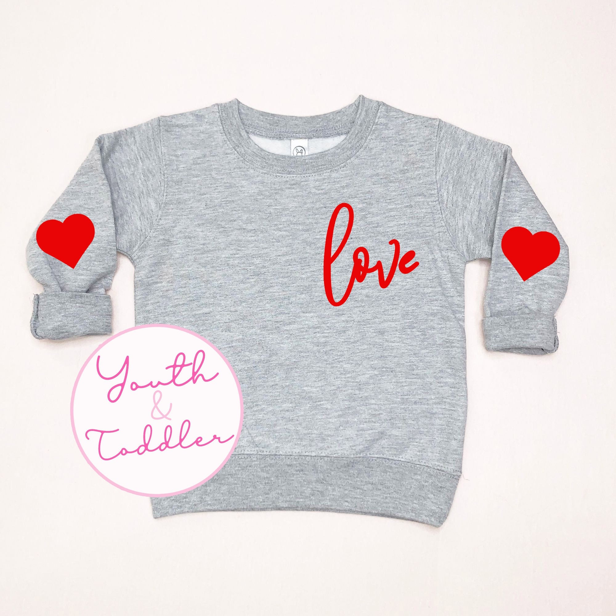 Kids Valentines Sweatshirt Love 