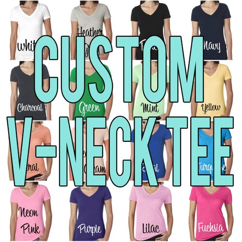 Customized Personalized V-NECK Tee Shirt Top Women Ladies Gym Workout Exercise Fitness Fit