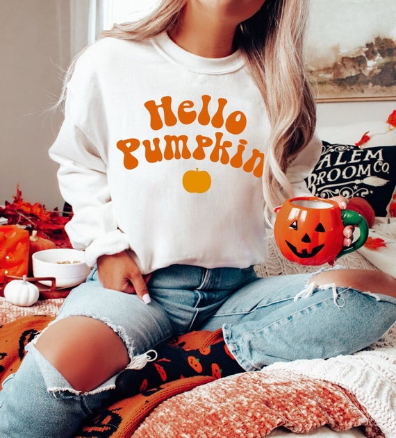 Hello Pumpkin Sweatshirt Fall Sweater Pumpkin Uniksex - Etsy Australia