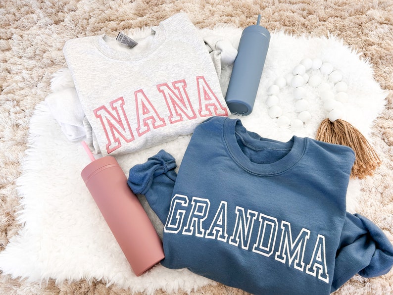 Embroidered Nana on Unisex Sweatshirt, Grandma Gift, Nurse Sweater, Nana Christmas Gift, New Mom Gift, Hospital Outfit, Stitched Title image 3