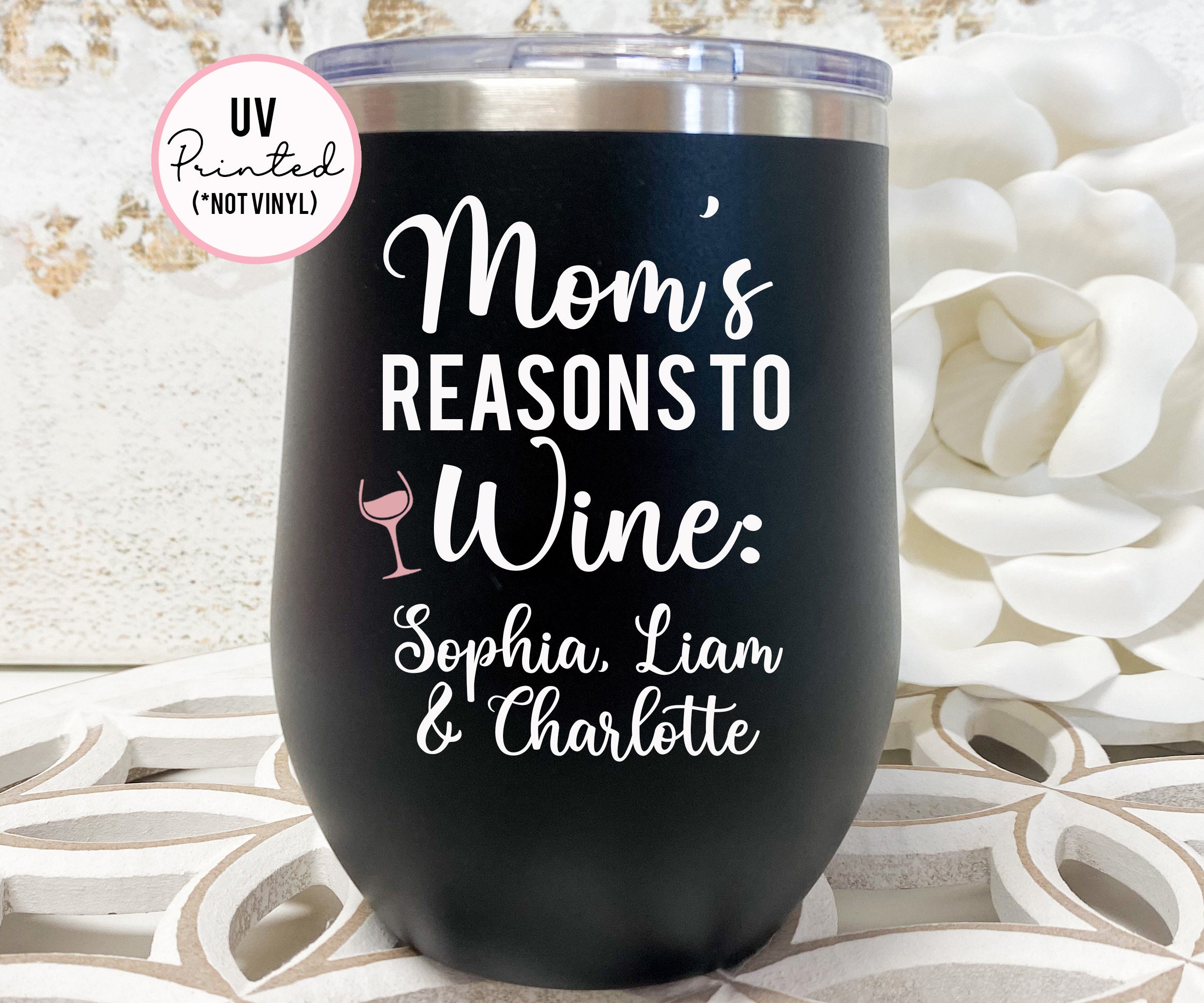 Best Mom Ever - Wine Tumbler — White Confetti Box
