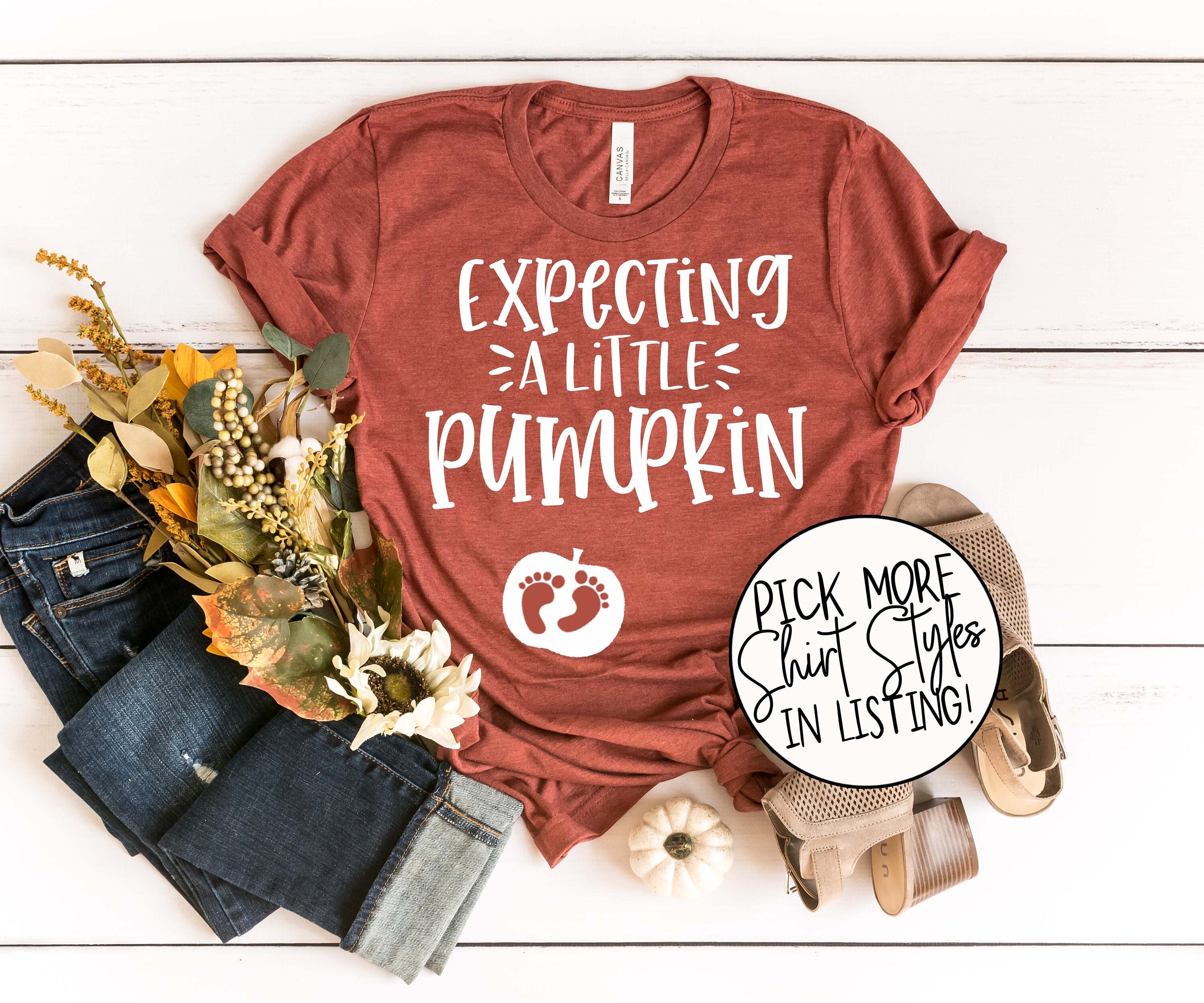Expecting A Little Pumpkin Shirt - Pregnancy Announcement Shirt - Hal…