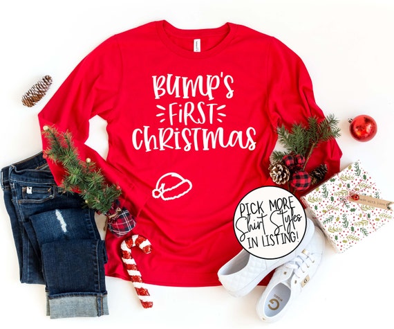 Bump's First® Christmas Shirt Pregnancy Announcement