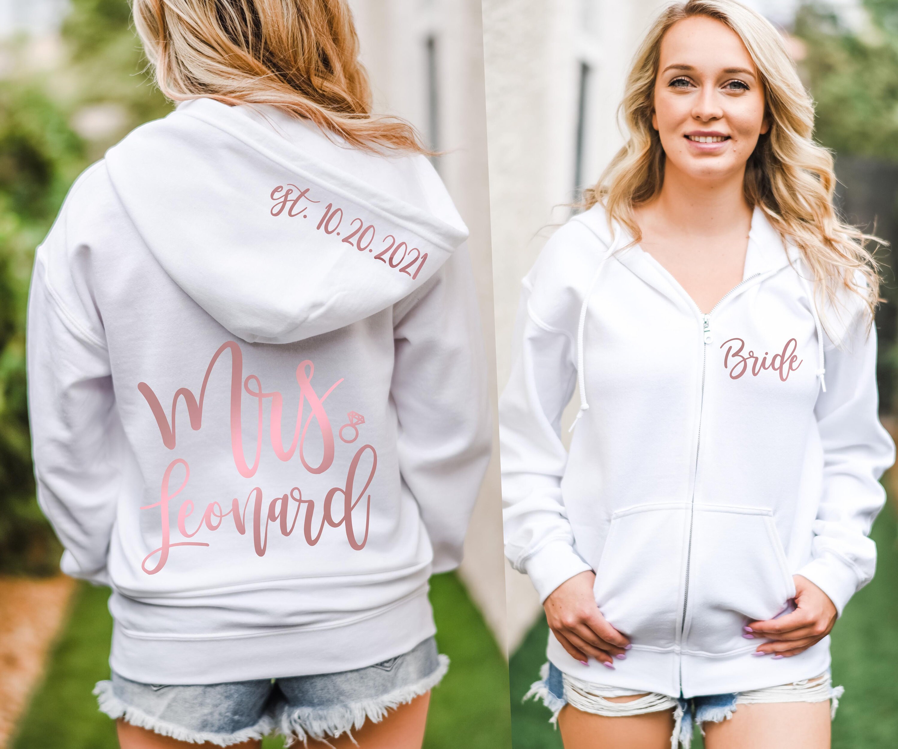 bride hoodie zip up