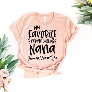 Grandma Shirt With Grandkids Names Nana Tee Granny Shirt Gift For Grandma Personalized Grandma Shirt Grammy Abuela Mimi image 2