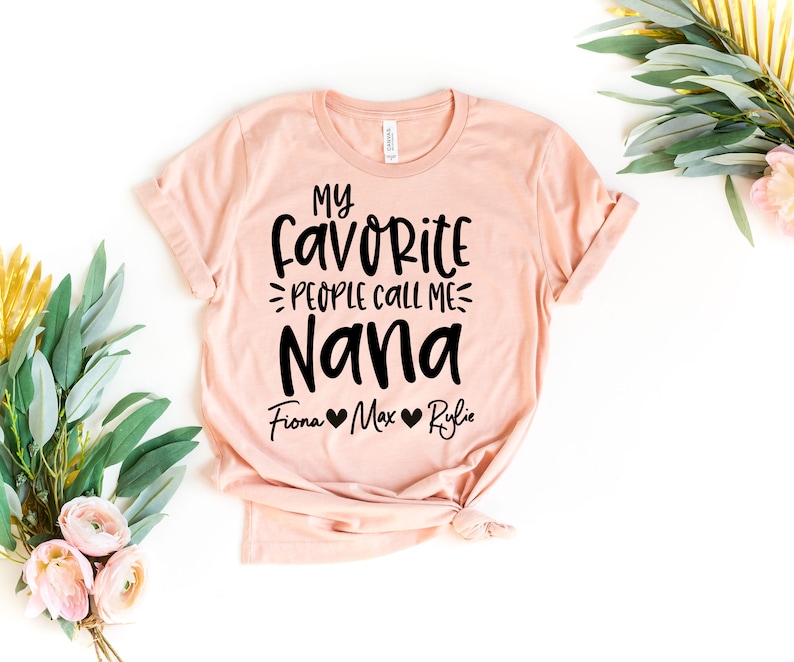 Grandma Shirt With Grandkids Names Nana Tee Granny Shirt Gift For Grandma Personalized Grandma Shirt Grammy Abuela Mimi image 2