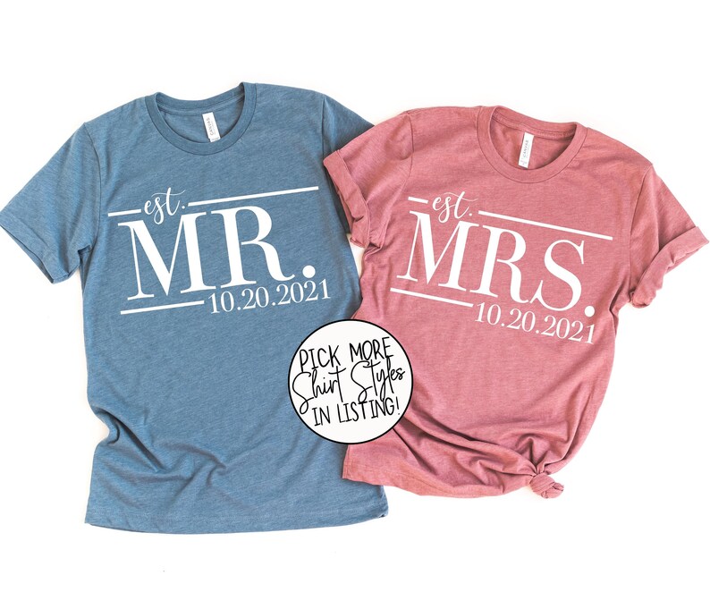 Mr and Mrs Couples Shirt Set Wedding Shirts Bridal Shower - Etsy