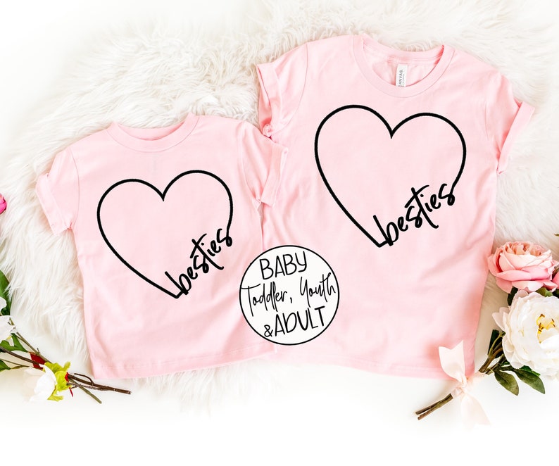 Besties Heart Shirts Sisters Matching Tees Best Friends Etsy