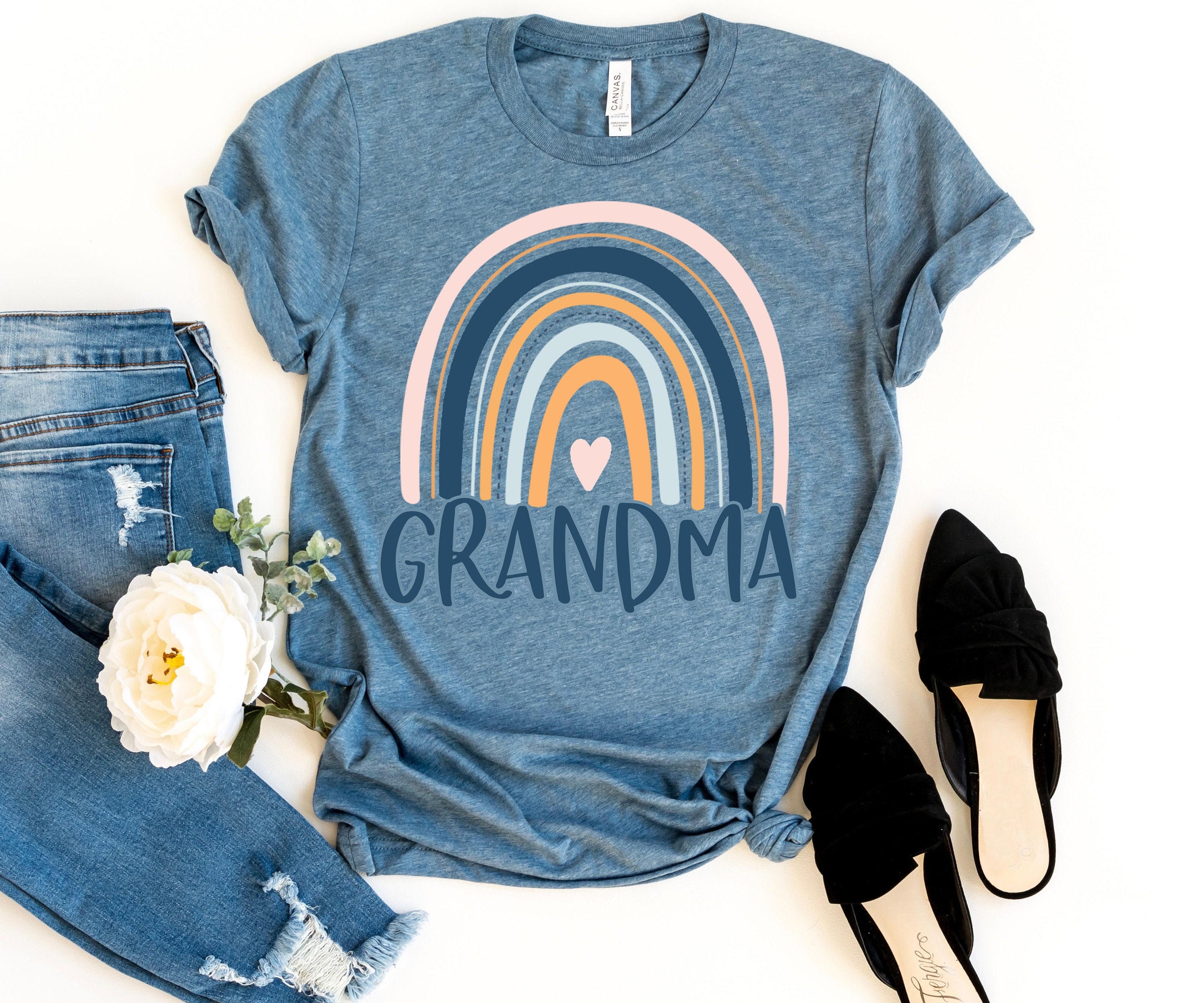 Grandma Shirt - Nana Shirt - Rainbow Tee - Gift for Grandma - Mother&…