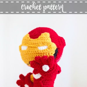 Iron Man Inspired doll crochet pattern - PDF pattern