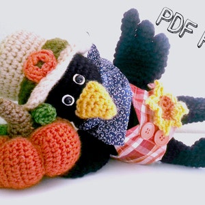 Joe the Crow - PDF Crochet pattern (Pumpkin pattern NOT included)