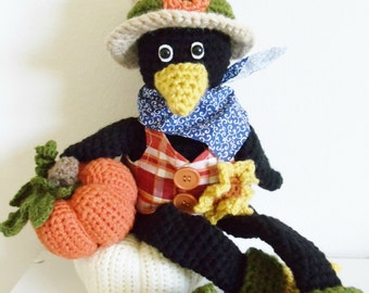 COMBO Pack- Joe the Crow  and Pumpkin Patch - PDF Crochet patterns