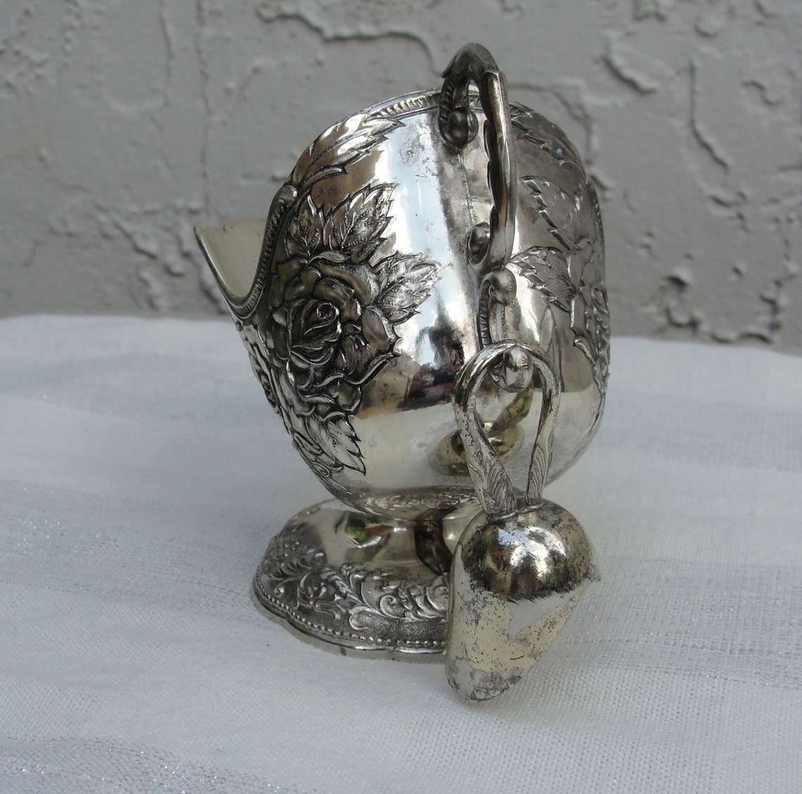 Vintage Sugar Shuttle Sugar Scoop Silver Plated Roses Etsy