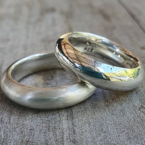 Silver band,solid 6mm,sterling silver ring,half round band,wedding, dress ring,boho,unisex,handmade,d shape ring,chunky ring,