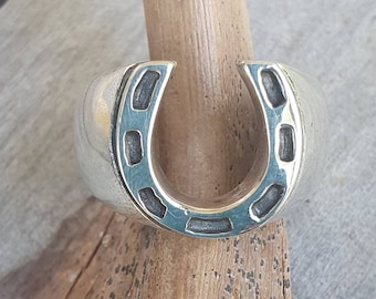 horseshoe ring,925 sterling silver,lucky ring, handmade,rockabilly,boho,cowboy horseshoe,new age,mens fashion,
