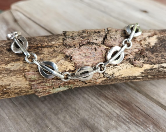 Solid silver bracelet,sterling silver,handmade,un… - image 1