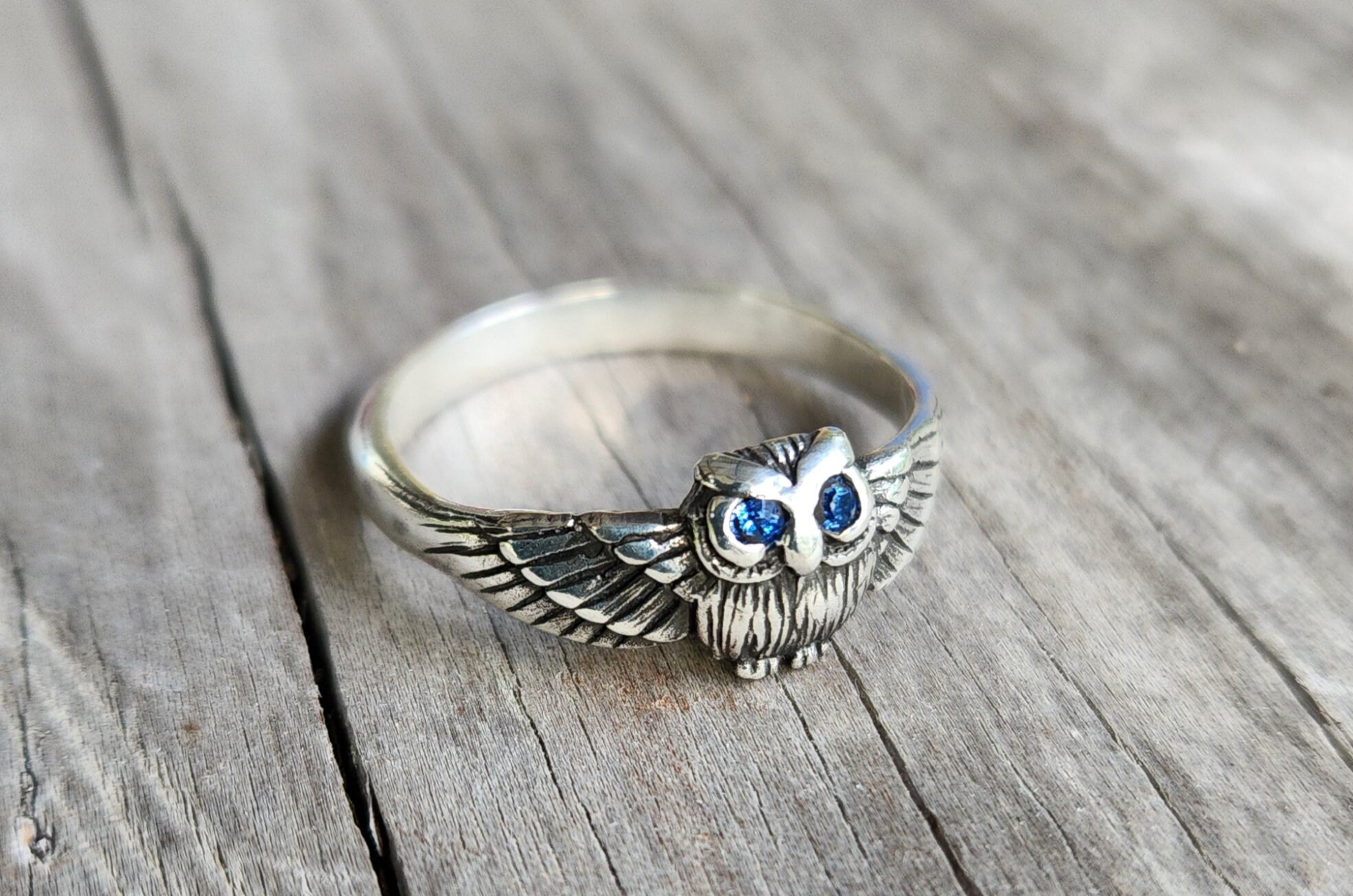 Cute owl crystal ring discount