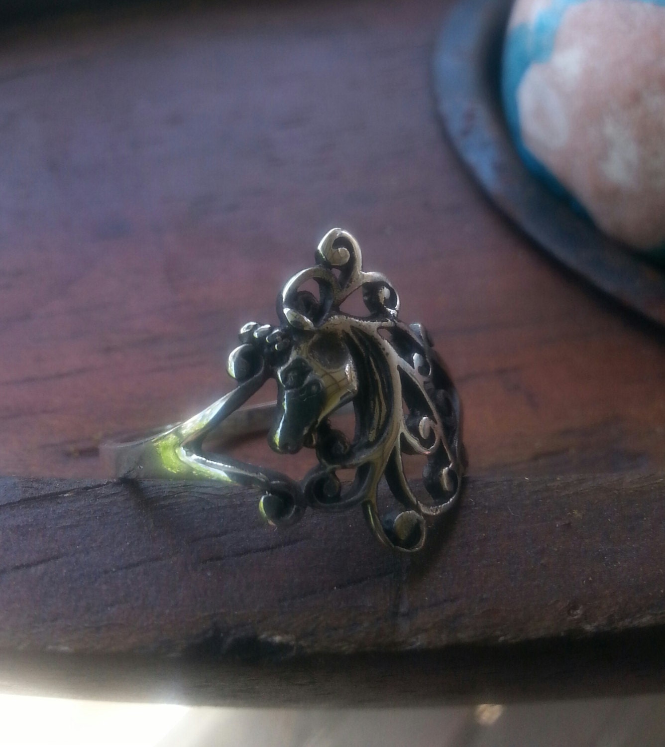 Anello Unicorno Cavallo Da Uomo Realizzato In Argento Sterling - Foto 4