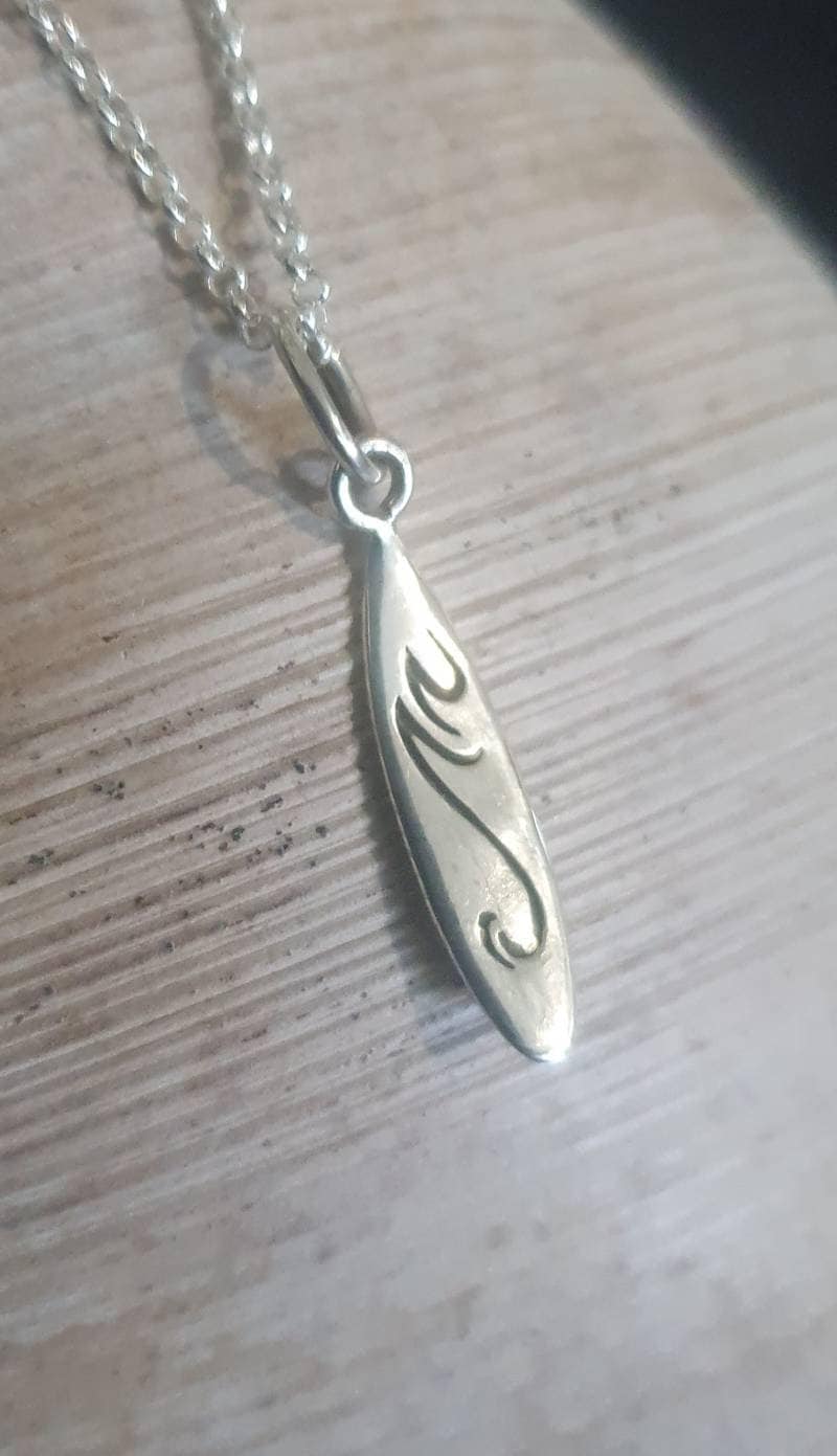 Surf Board Pendant,sterling Silver,small Pendant,charm
