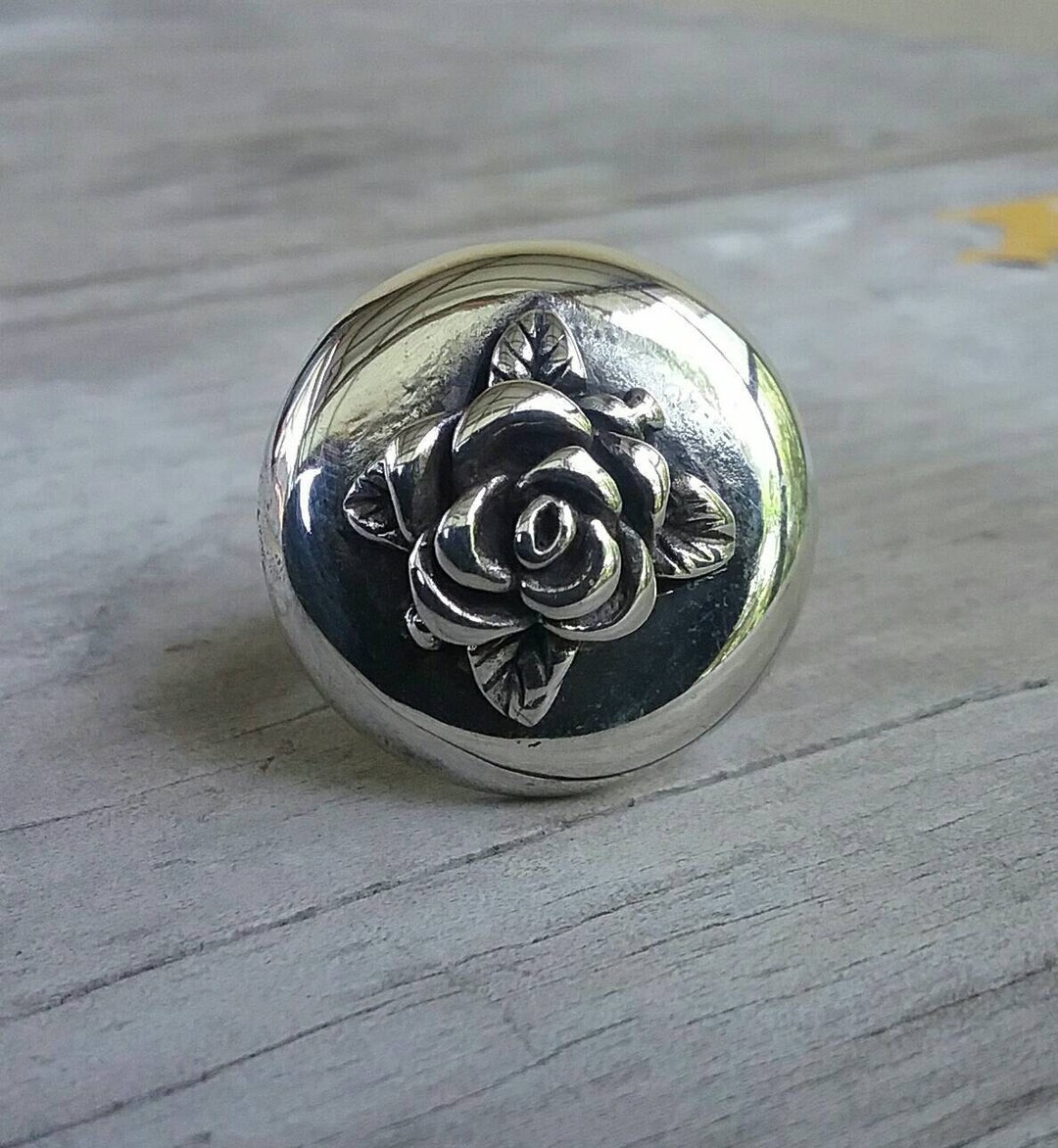 Large Sterling Silver Cameo Rose Ring Alternative Steampunk - Etsy