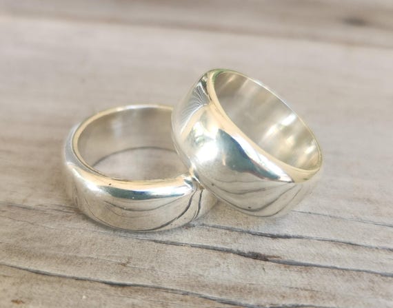 9mm Silver Ring,solid Sterling Silver Band,handmade,unisexwedding Ring,dress  Ring,rounded Band,d Ring, - Etsy